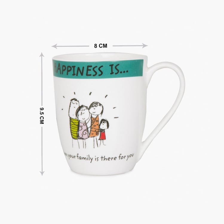 DORIS-HAPPINESS Printed Bone China Coffee Mug