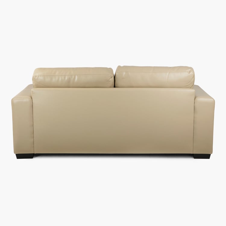 Ace Faux Leather 3-Seater Sofa - Beige