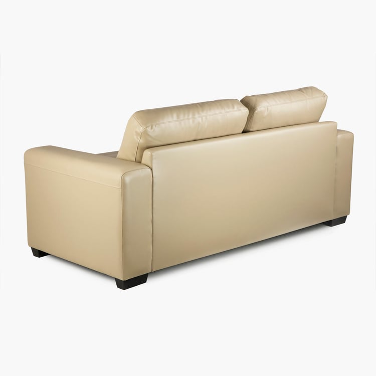 Ace Faux Leather 3-Seater Sofa - Beige