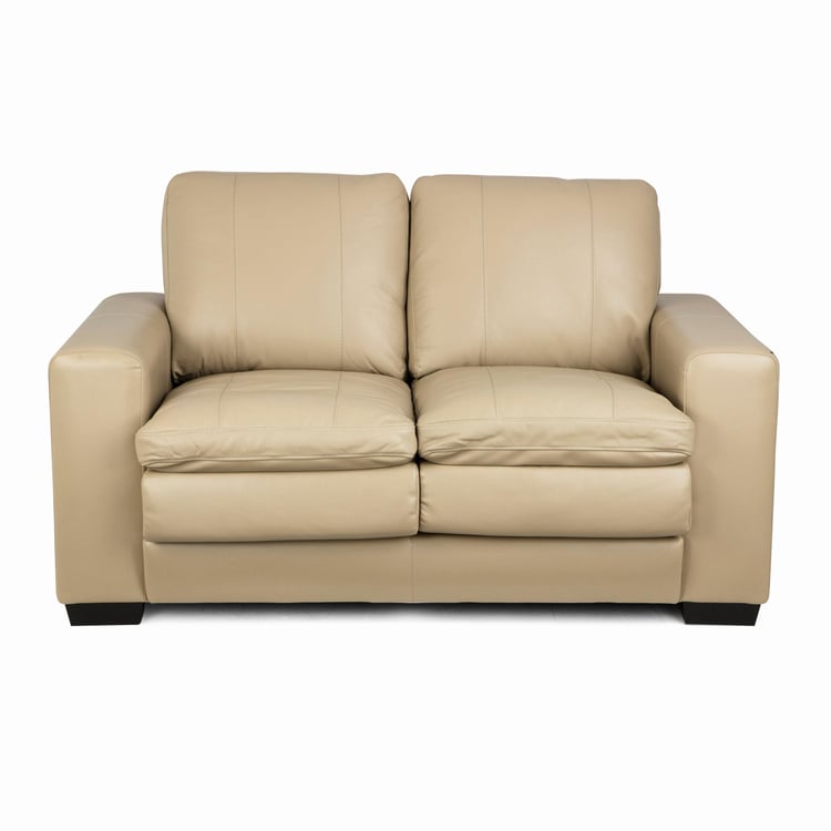 Ace Faux Leather 2-Seater Sofa - Beige