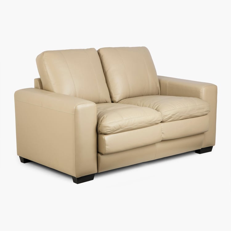 Ace Faux Leather 2-Seater Sofa - Beige