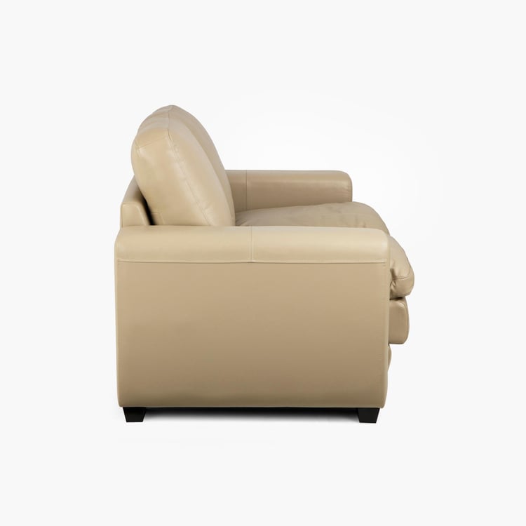 Ace Faux Leather 2-Seater Sofa - Beige
