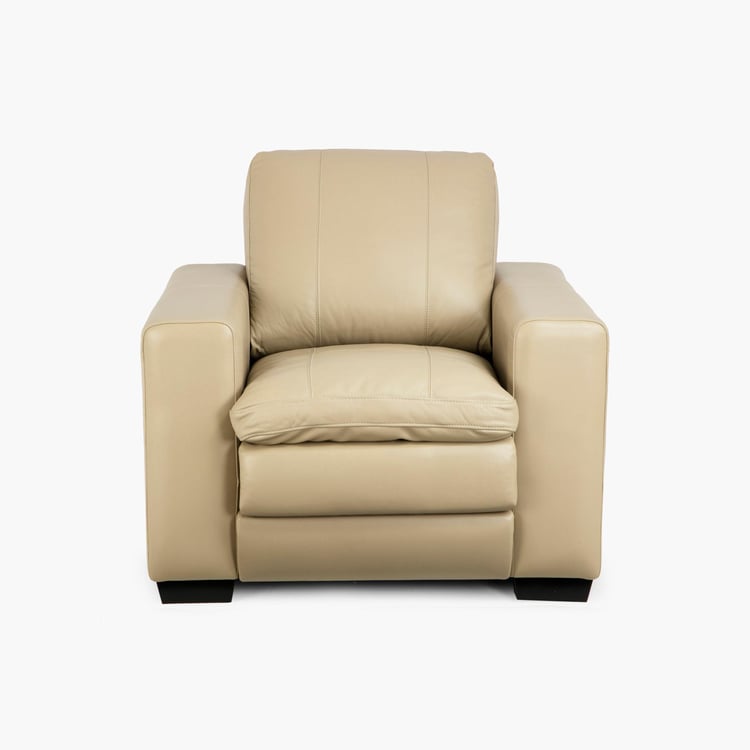 Ace Faux Leather 1-Seater Sofa - Beige