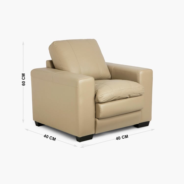Ace Faux Leather 1-Seater Sofa - Beige