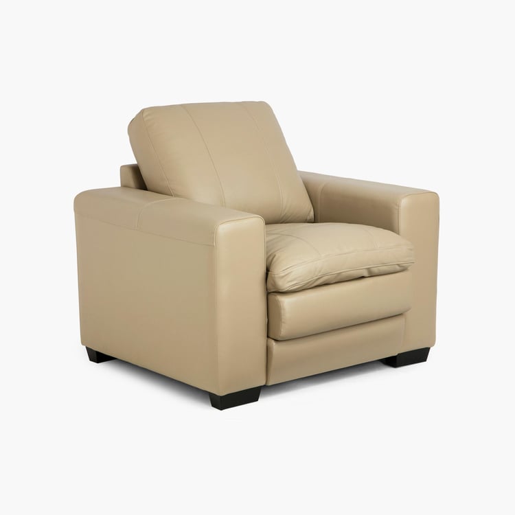Ace Faux Leather 1-Seater Sofa - Beige