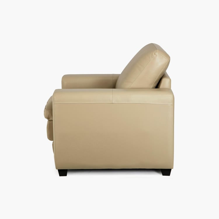 Ace Faux Leather 1-Seater Sofa - Beige