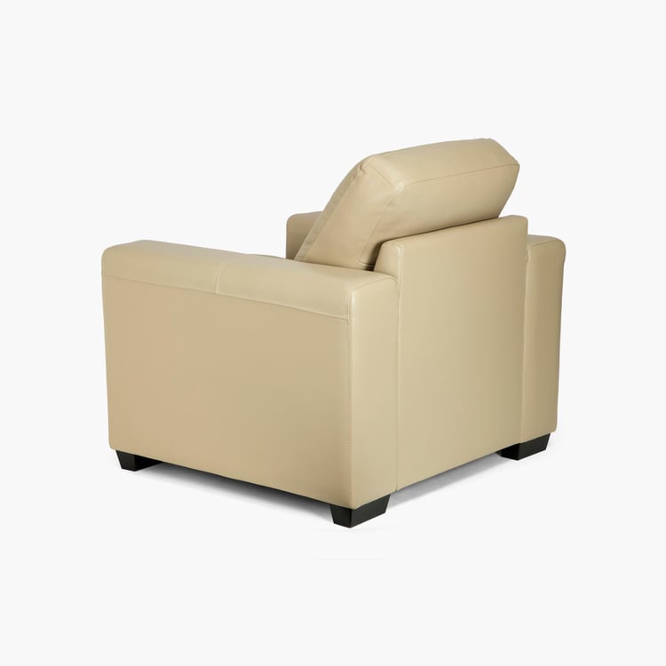 Ace Faux Leather 1-Seater Sofa - Beige