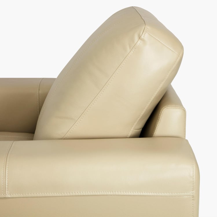 Ace Faux Leather 1-Seater Sofa - Beige