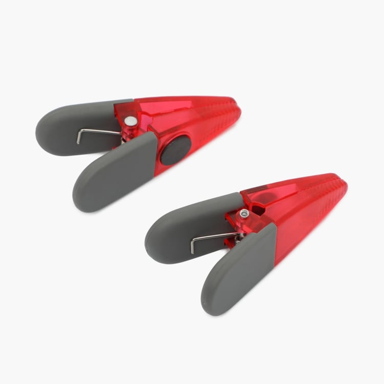 Rosemary-Omega Solid Clip With Magnet - Polypropelyne - Clip With Magnet 8 cm x 4 cm -Red