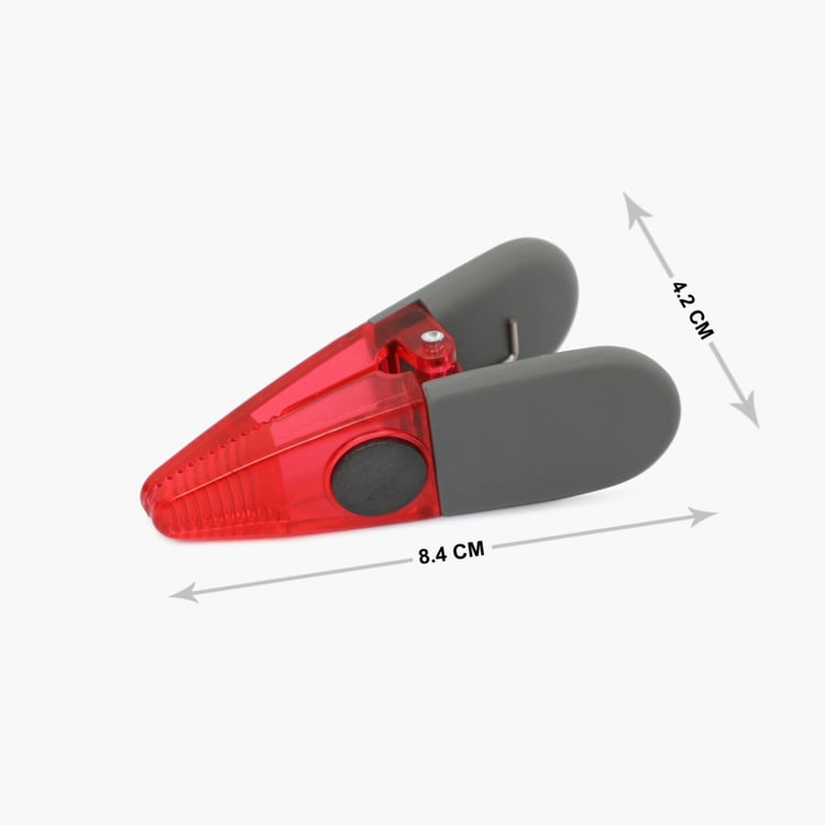Rosemary-Omega Solid Clip With Magnet - Polypropelyne - Clip With Magnet 8 cm x 4 cm -Red