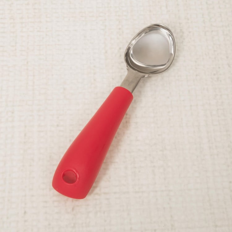 Rosemary-Omega Solid  Ice Cream Scoop - Stainless Steel - Ice Cream Scoop 18.5 cm x 4.3 cm x 3.8 cm -Red