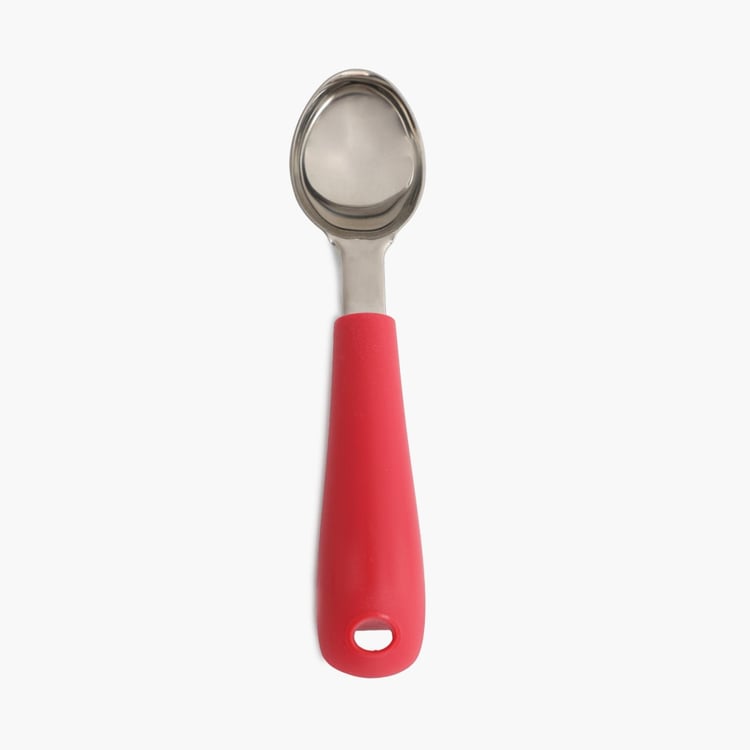 Rosemary-Omega Solid  Ice Cream Scoop - Stainless Steel - Ice Cream Scoop 18.5 cm x 4.3 cm x 3.8 cm -Red