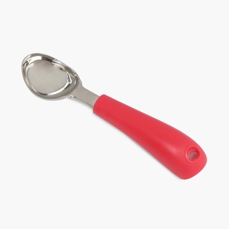 Rosemary-Omega Solid  Ice Cream Scoop - Stainless Steel - Ice Cream Scoop 18.5 cm x 4.3 cm x 3.8 cm -Red
