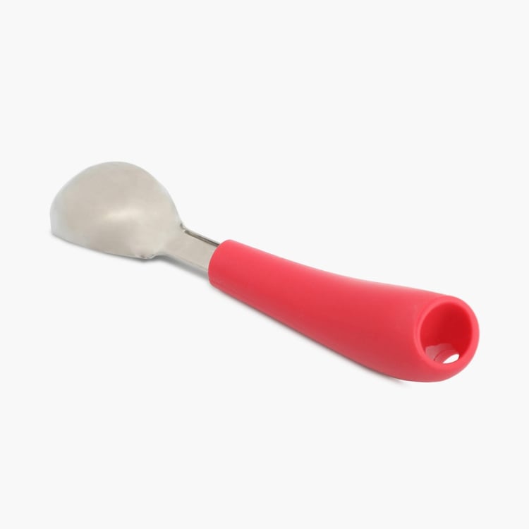 Rosemary-Omega Solid  Ice Cream Scoop - Stainless Steel - Ice Cream Scoop 18.5 cm x 4.3 cm x 3.8 cm -Red