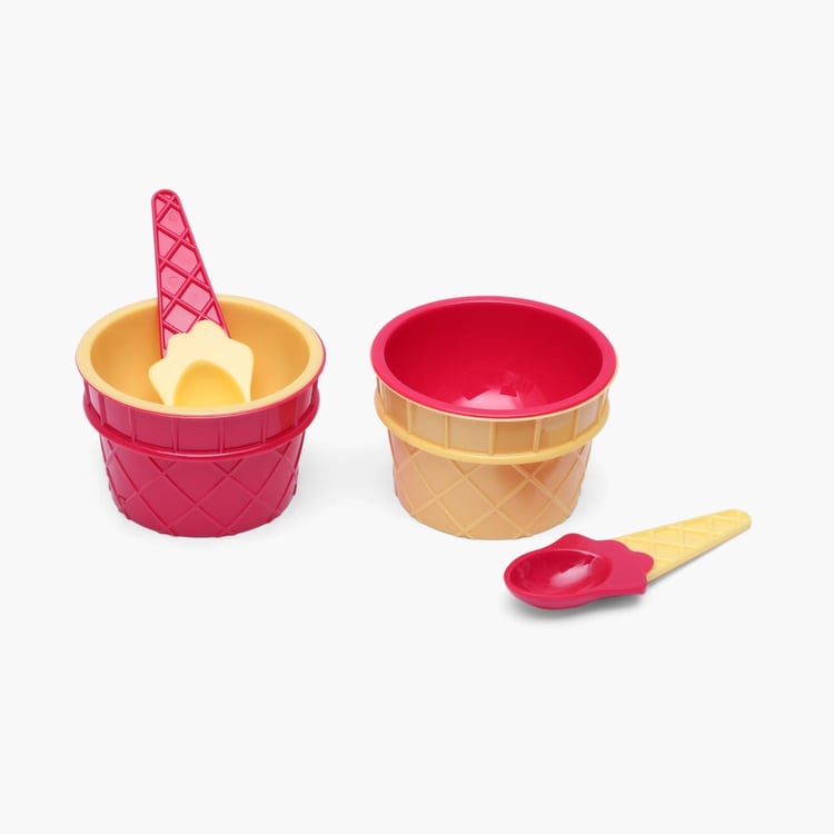 Creston Textured Set - Plastic - Ice Cream Cups - 8.5 cm x 8.5 cm x 6.5 cm - Non-Microwavable - Multicolour