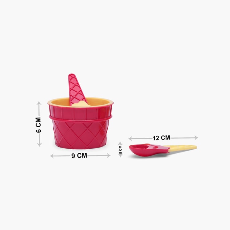 Creston Textured Set - Plastic - Ice Cream Cups - 8.5 cm x 8.5 cm x 6.5 cm - Non-Microwavable - Multicolour