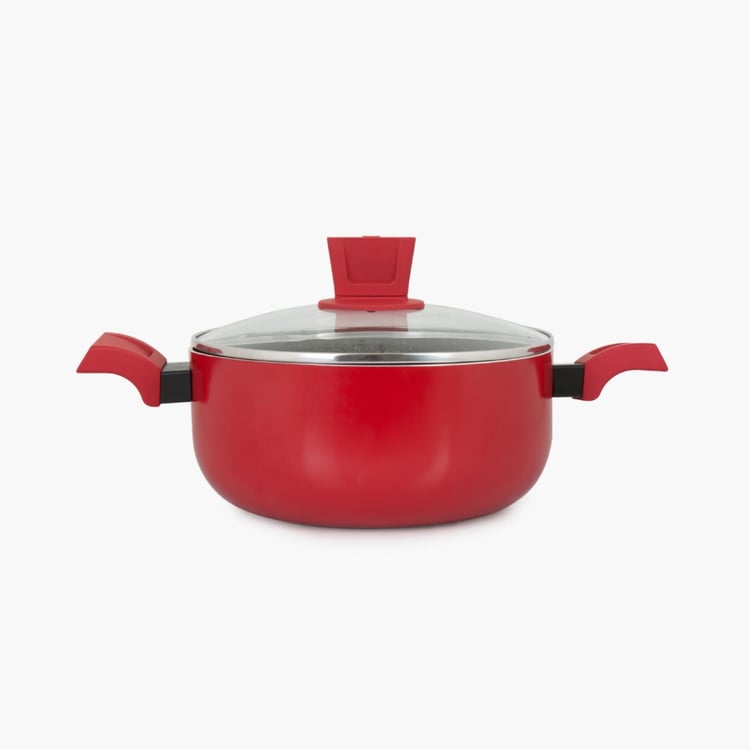 Elite Magnus Red Textured Metal Biryani Pots - 30x6cm