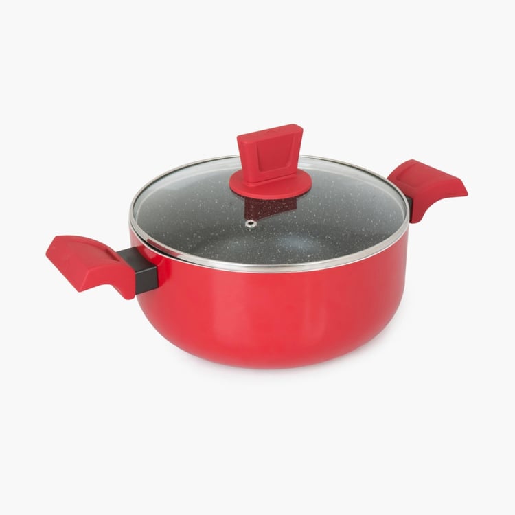 Elite Magnus Red Textured Metal Biryani Pots - 30x6cm