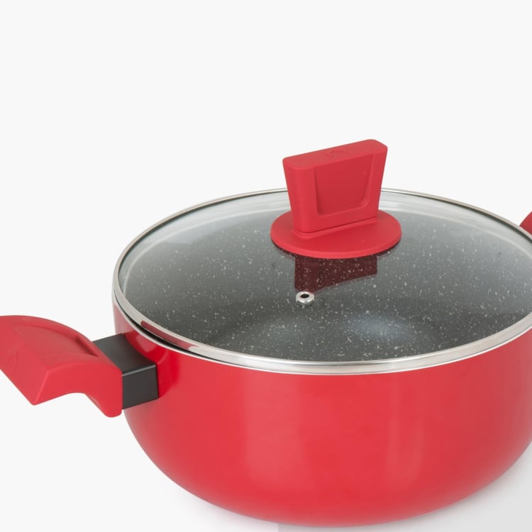 Elite Magnus Red Textured Metal Biryani Pots - 30x6cm