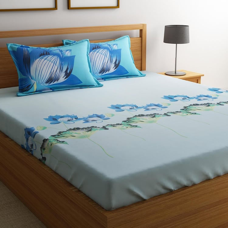 Buy PORTICO Lavender 3Pc. Super King Size Double Bedsheet Set 274 x