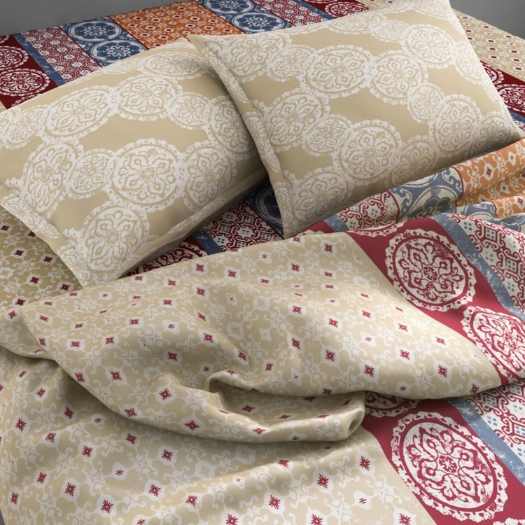 SPACES Essentials Printed Double Bedsheet Set- Pack Of 3 Pcs.