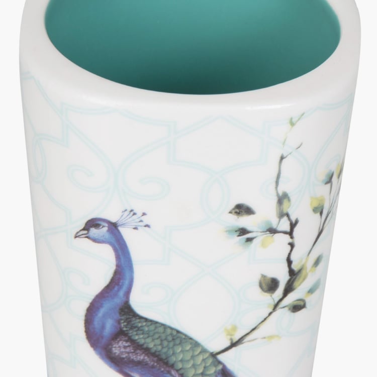 HUDSON PEACOCK Printed Ceramic Square Toilet Brush And Brush Holder-1+1