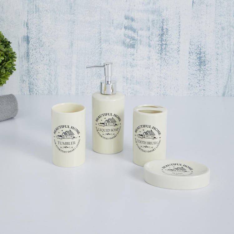 Addison Beautiful Home Ceramic Bath Accessories- Set Of 4 Pcs.
