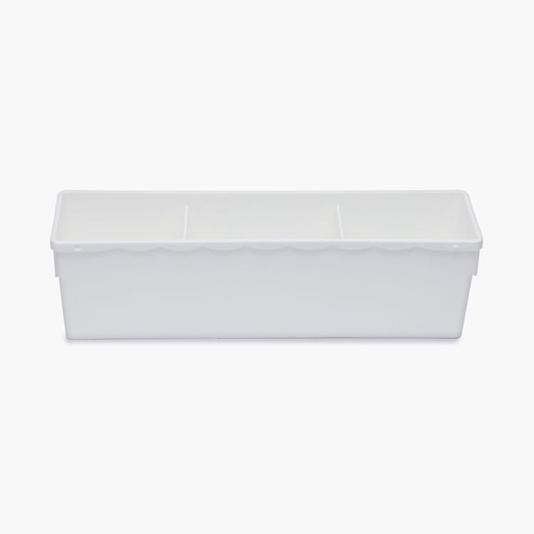 Regan Solid Rectangular Single Pc. Drawer Organizer - 32.5 cm x 9 cm x 9 cm - Plastic - White