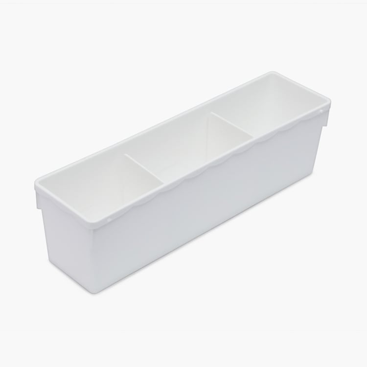 Regan Solid Rectangular Single Pc. Drawer Organizer - 32.5 cm x 9 cm x 9 cm - Plastic - White