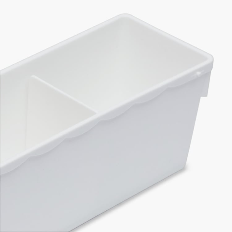 Regan Solid Rectangular Single Pc. Drawer Organizer - 32.5 cm x 9 cm x 9 cm - Plastic - White