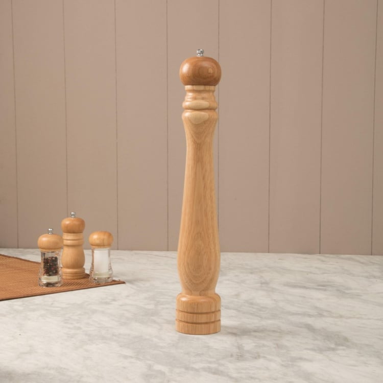 Truffles-Pelican Solid Salt and Pepper - Wood - Pepper Mill 7 cm x 7 cm x 35 cm -Brown -Non-Microwavable