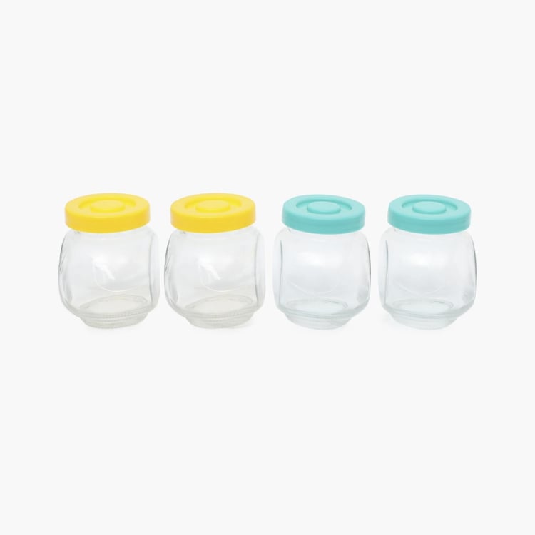 Pamolive Cuba Transparent Glass Solid Spice Bottles - 200ml - Set of 4