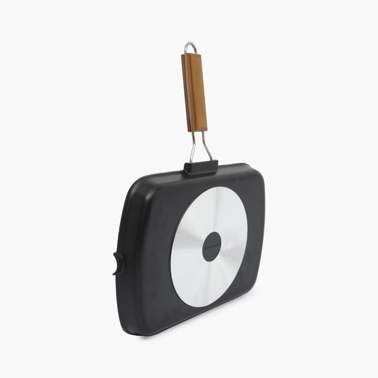 Truffles-Havana Solid Grill Pans - Aluminium - Grill Pan 44 cm L x 24 cm W x 3.8 cm H -Black