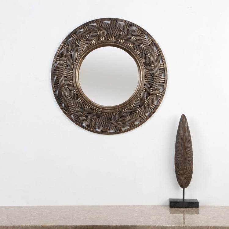 CORVUS Textured Round Wall Mirror