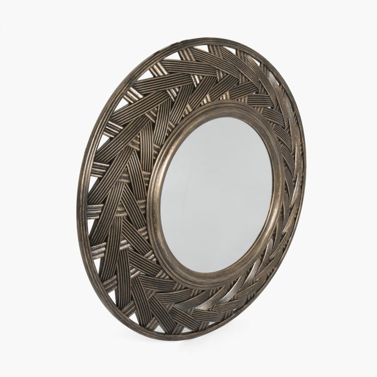 CORVUS Textured Round Wall Mirror
