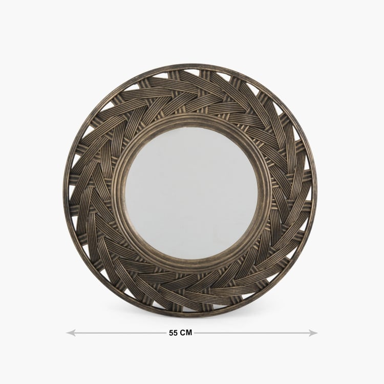 CORVUS Textured Round Wall Mirror