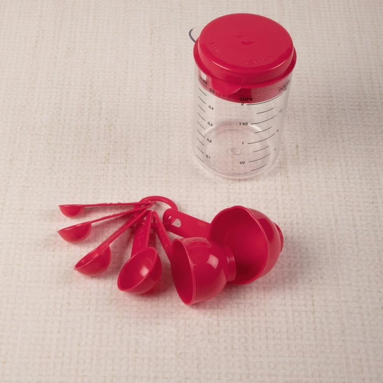 Rosemary Red Polypropylene Measuring Cup Set With Jug - 7 Pcs