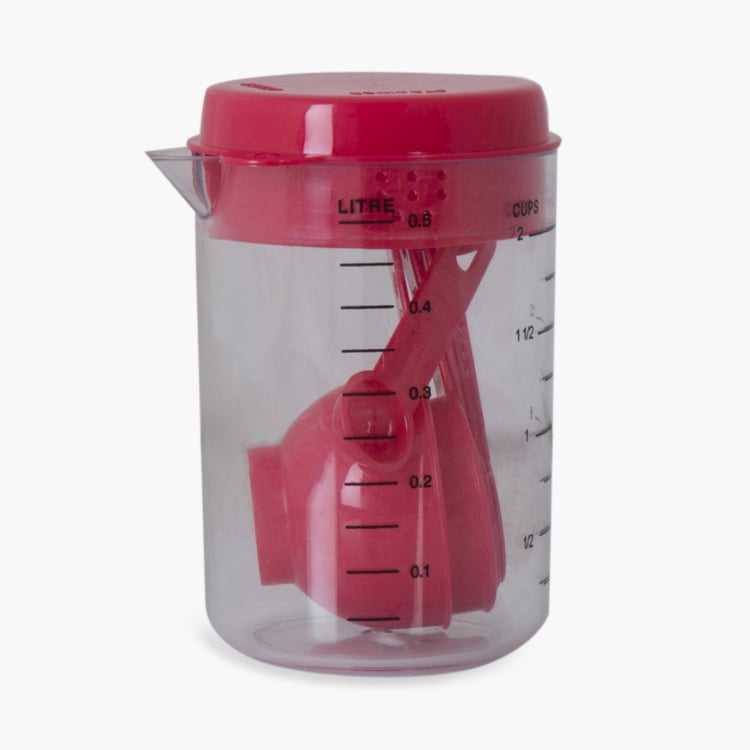 Rosemary Red Polypropylene Measuring Cup Set With Jug - 7 Pcs