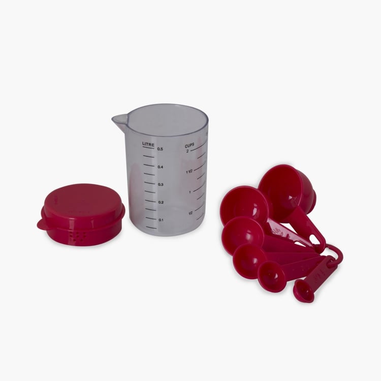 Rosemary Red Polypropylene Measuring Cup Set With Jug - 7 Pcs
