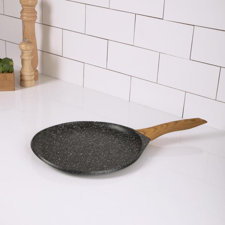 Truffles-Atlas Solid Die Cast Dosa Tawa - Aluminium - Die Cast Dosa Tawa 49 cm x 28 cm x 3 cm -Black