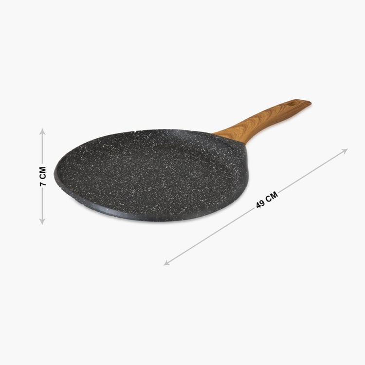 Truffles-Atlas Solid Die Cast Dosa Tawa - Aluminium - Die Cast Dosa Tawa 49 cm x 28 cm x 3 cm -Black