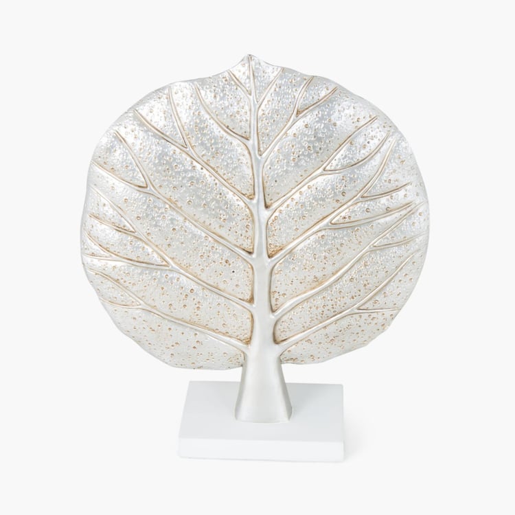 Splendid Flute Textured Leaf Table Accent