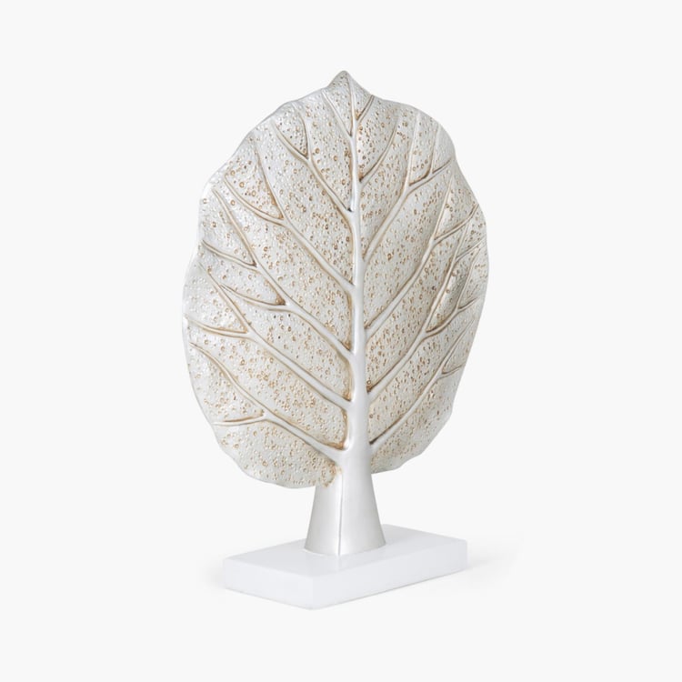 Splendid Flute Textured Leaf Table Accent