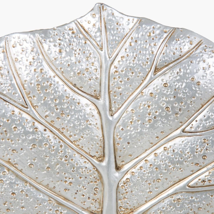 Splendid Flute Textured Leaf Table Accent