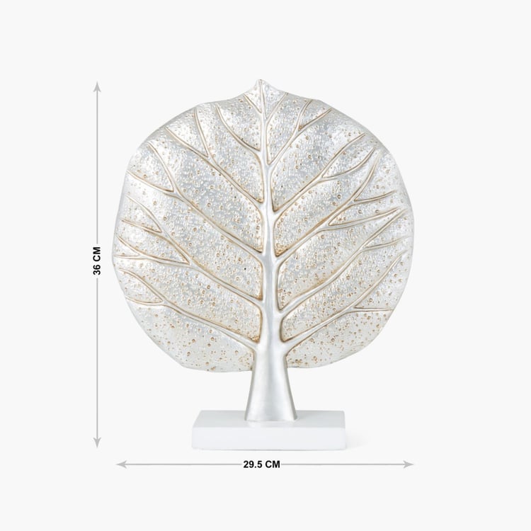 Splendid Flute Textured Leaf Table Accent