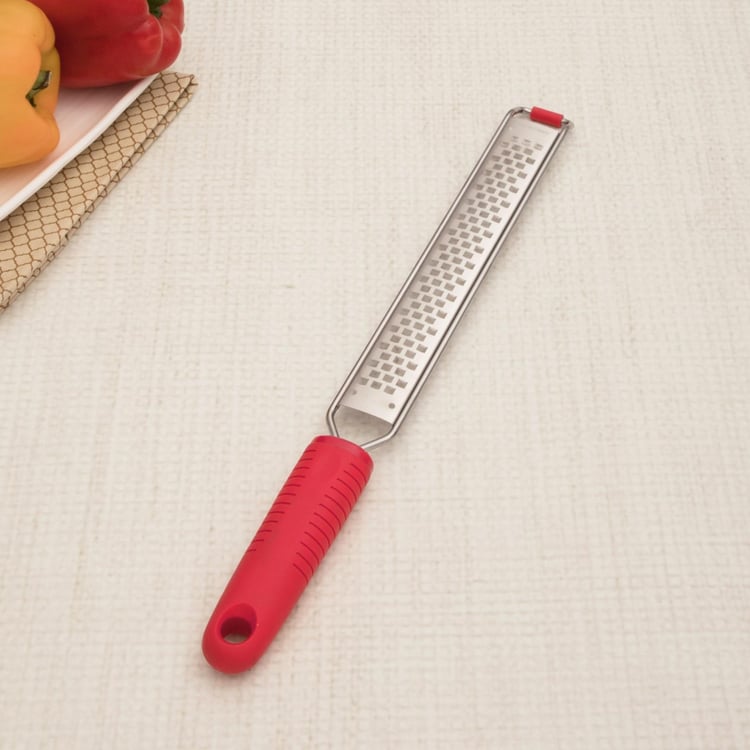 Rosemary Solid Lemon Zester - Stainless Steel - Lemon Zester 38 cm x 3.5 cm -Red