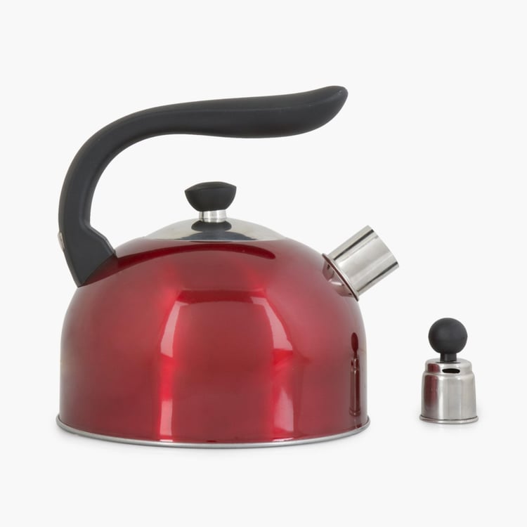 Regent-Weston Solid Kettles - Stainless Steel -2200 ml -Kettle 22 cm L x 17 cm W x 20 cm H -Red -Non-Microwavable