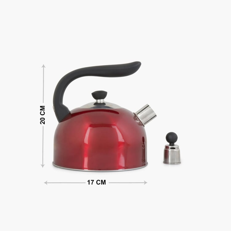 Regent-Weston Solid Kettles - Stainless Steel -2200 ml -Kettle 22 cm L x 17 cm W x 20 cm H -Red -Non-Microwavable