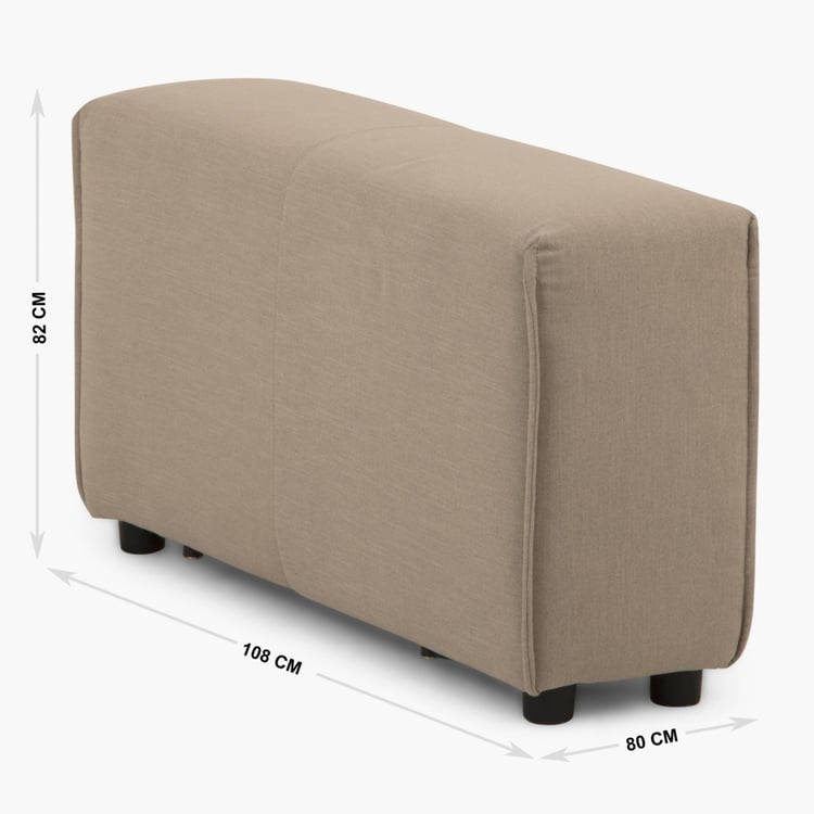 Dallas Chaise Fabric Modular Armrest - Beige