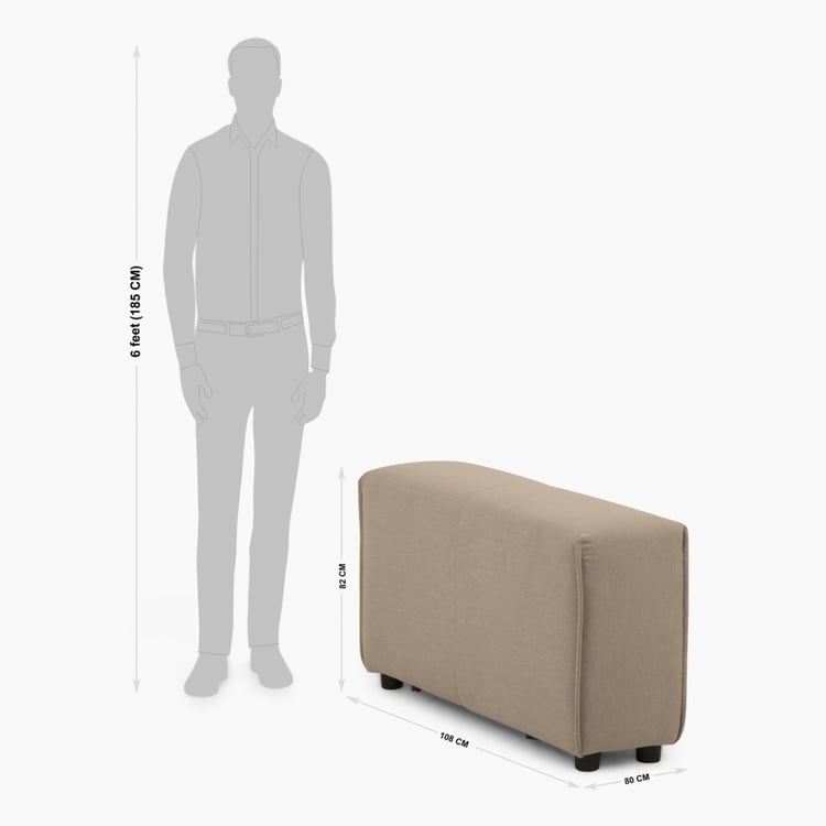 Dallas Chaise Fabric Modular Armrest - Beige